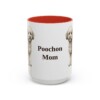 15oz Poochon Dog Mom Mug, Red, front view