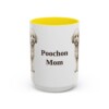 15oz Poochon Dog Mom Mug, Yellow, front view