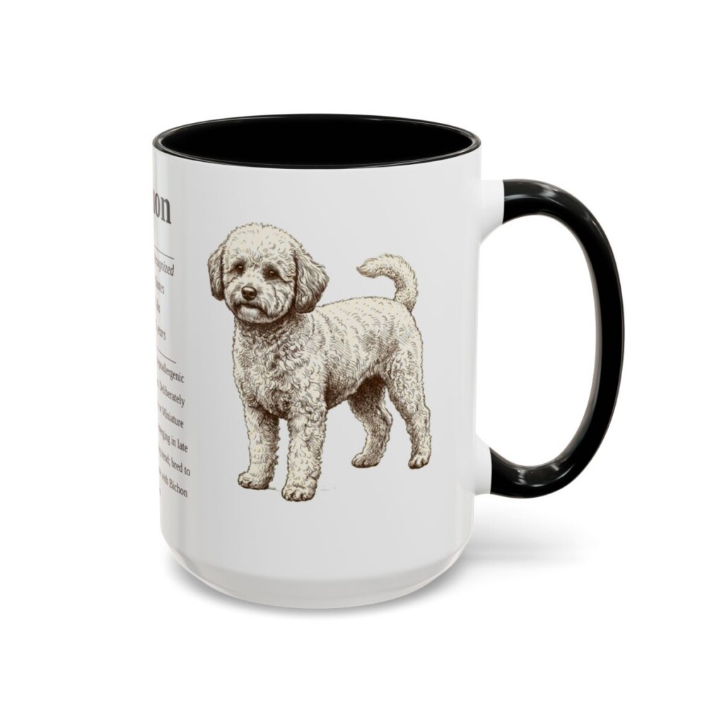 15oz Poochon Mug, Black, right side view