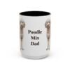 15oz Poodle Mix Dog Dad Mug, Black, front view