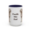 15oz Poodle Mix Dog Dad Mug, Navy, front view
