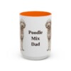 15oz Poodle Mix Dog Dad Mug, Orange, front view