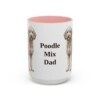 15oz Poodle Mix Dog Dad Mug, Pink, front view