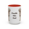 15oz Poodle Mix Dog Dad Mug, Red, front view