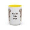 15oz Poodle Mix Dog Dad Mug, Yellow, front view
