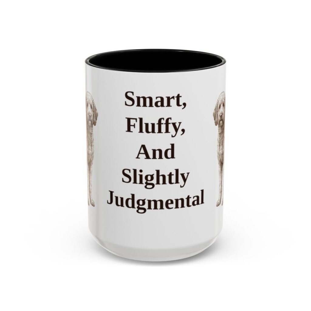 15oz-poodle-mix-mug-humor-black-front 15oz Funny Poodle Mix Mug, Black, front view