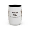 15oz Poodle Mix Latin Mug, Black, front view