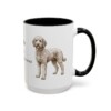 15oz Poodle Mix Latin Mug, Black, right side view