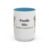 15oz Poodle Mix Latin Mug, Light Blue, front view