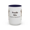 15oz Poodle Mix Latin Mug, Navy, front view