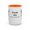 15oz Poodle Mix Latin Mug, Orange, front view