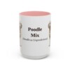 15oz Poodle Mix Latin Mug, Pink, front view