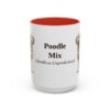 15oz Poodle Mix Latin Mug, Red, front view