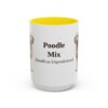 15oz Poodle Mix Latin Mug, Yellow, front view