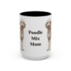 15oz Poodle Mix Dog Mom Mug, Black, front view