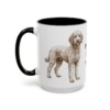 15oz Poodle Mix Dog Mom Mug, Black, left side view