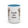 15oz Poodle Mix Dog Mom Mug, Light Blue, front view