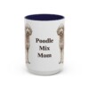 15oz Poodle Mix Dog Mom Mug, Navy, front view