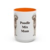 15oz Poodle Mix Dog Mom Mug, Orange, front view