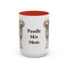 15oz Poodle Mix Dog Mom Mug, Red, front view