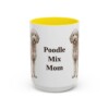 15oz Poodle Mix Dog Mom Mug, Yellow, front view