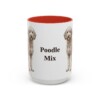 15oz Poodle Mix Mug, Red, front view