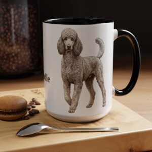 15oz poodle mug, Black