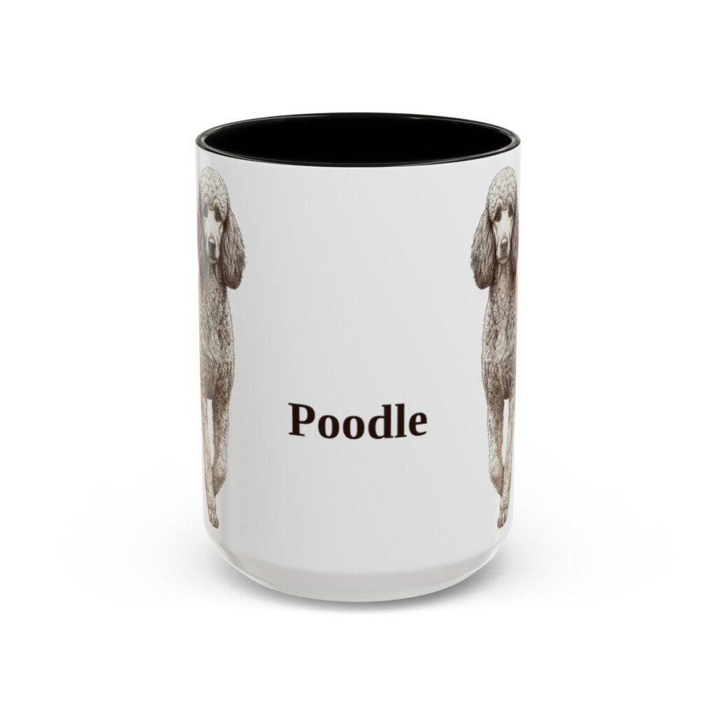15oz poodle mug, Black