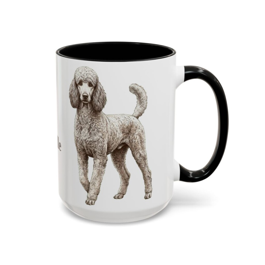 15oz poodle mug, Black