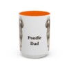 15oz Poodle Dog Dad Mug, Orange, front view