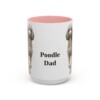 15oz Poodle Dog Dad Mug, Pink, front view