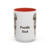 15oz Poodle Dog Dad Mug, Red, front view