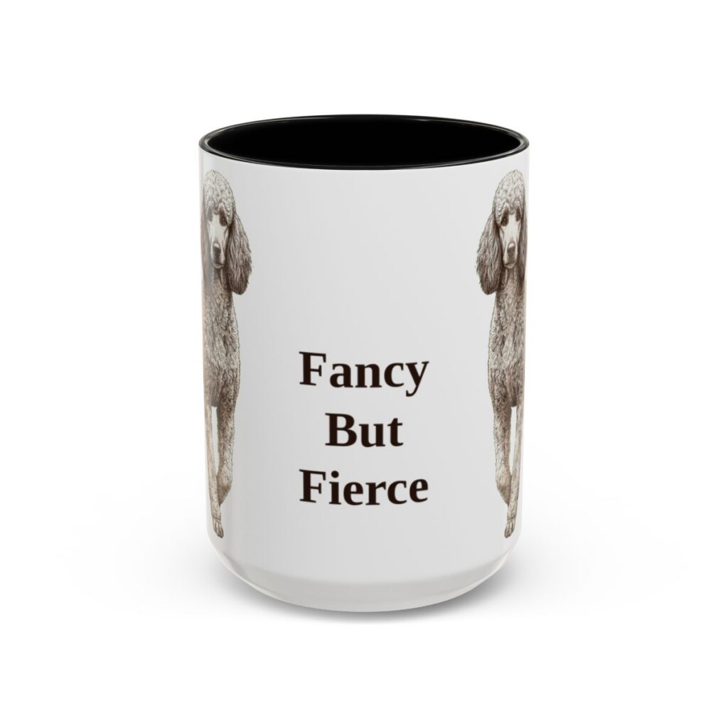 15oz-poodle-mug-humor-black-front 15oz Funny Poodle Mug, Black, front view