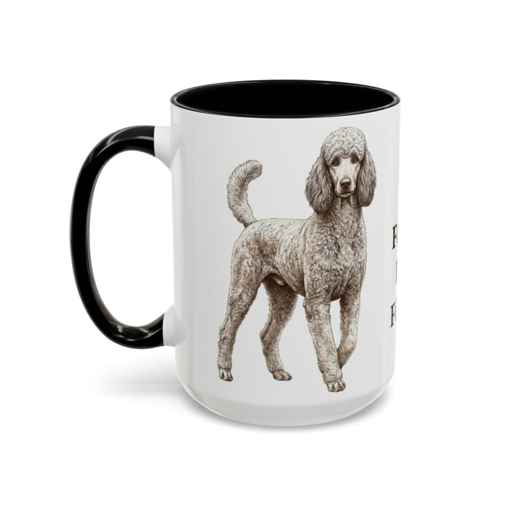 15oz-poodle-mug-humor-black-left 15oz Funny Poodle Mug, Black, left side view