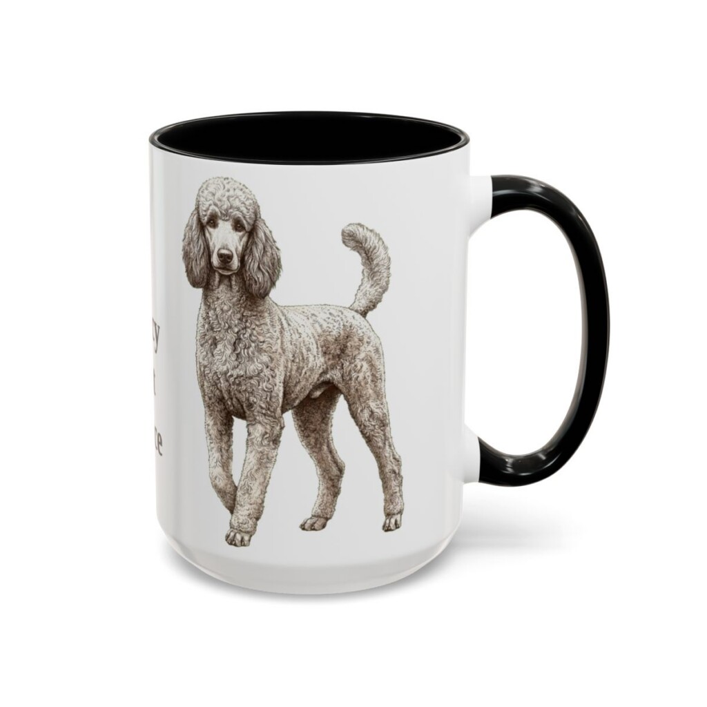 15oz-poodle-mug-humor-black-right 15oz Funny Poodle Mug, Black, right side view