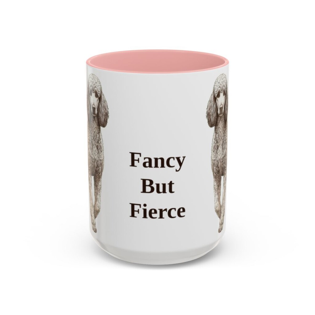 15oz-poodle-mug-humor-pink 15oz Funny Poodle Mug, Pink, front view