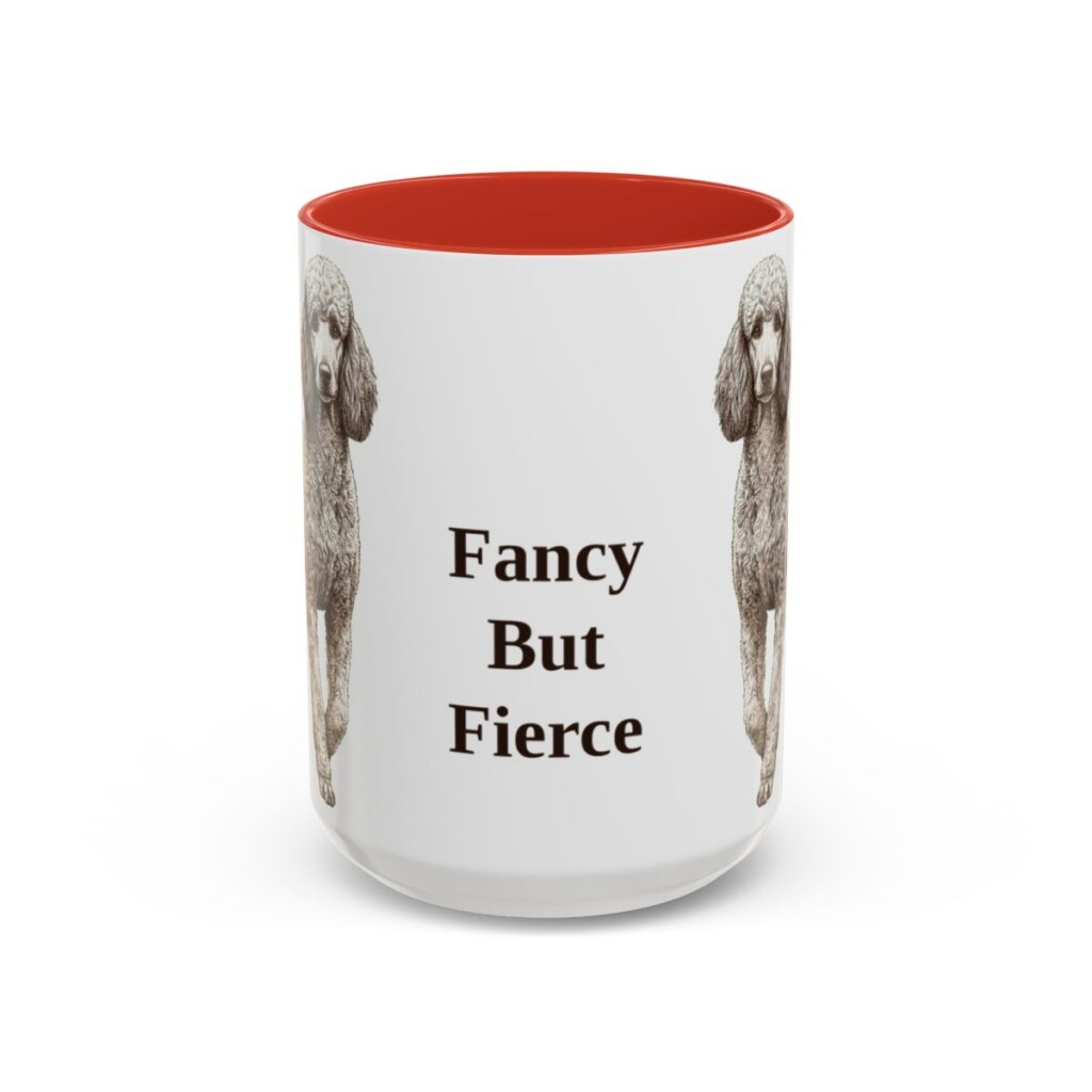 15oz-poodle-mug-humor-red 15oz Funny Poodle Mug, Red, front view