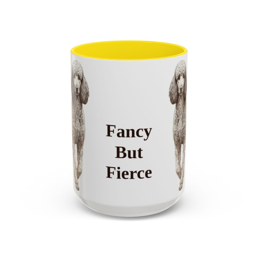 15oz-poodle-mug-humor-yellow 15oz Funny Poodle Mug, Yellow, front view