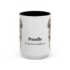15oz Poodle Latin Mug, Black, front view