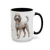 15oz Poodle Latin Mug, Black, right side view
