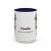 15oz Poodle Latin Mug, Navy, front view