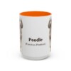 15oz Poodle Latin Mug, Orange, front view