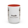 15oz Poodle Latin Mug, Red, front view