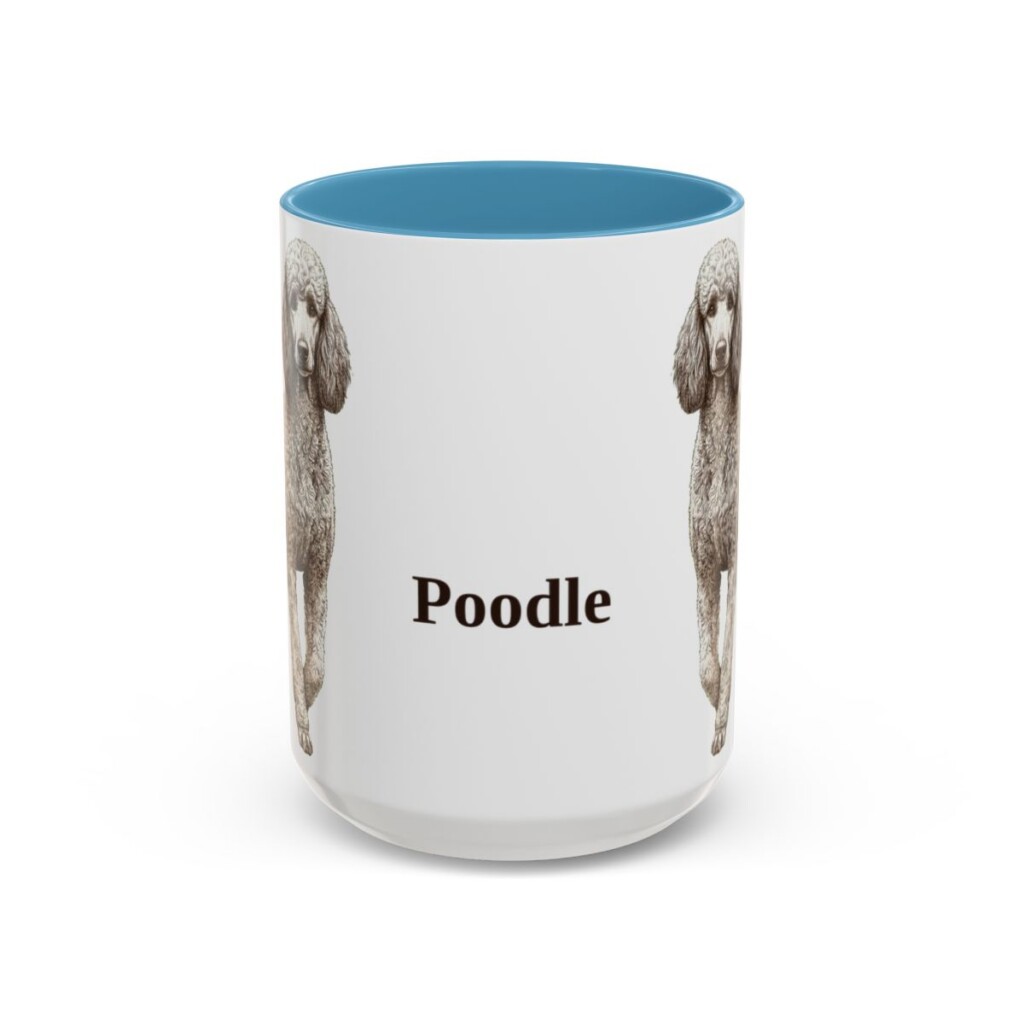 15oz poodle mug, Light Blue
