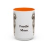 15oz-poodle-mug-mom-orange 15oz Poodle Dog Mom Mug, Orange, front view