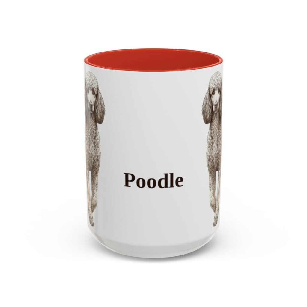 15oz poodle mug, Red