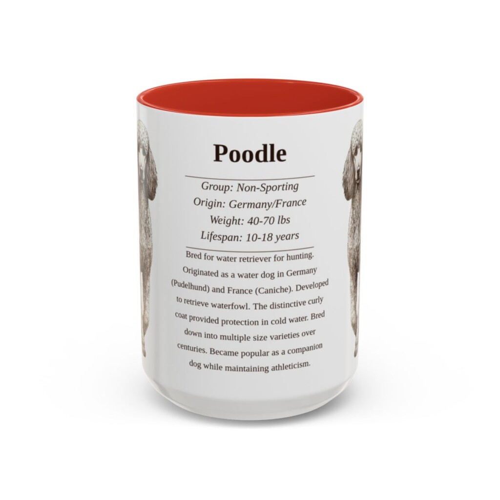15oz-poodle-mug-writeup-red 15oz Poodle Mug, Red, front view