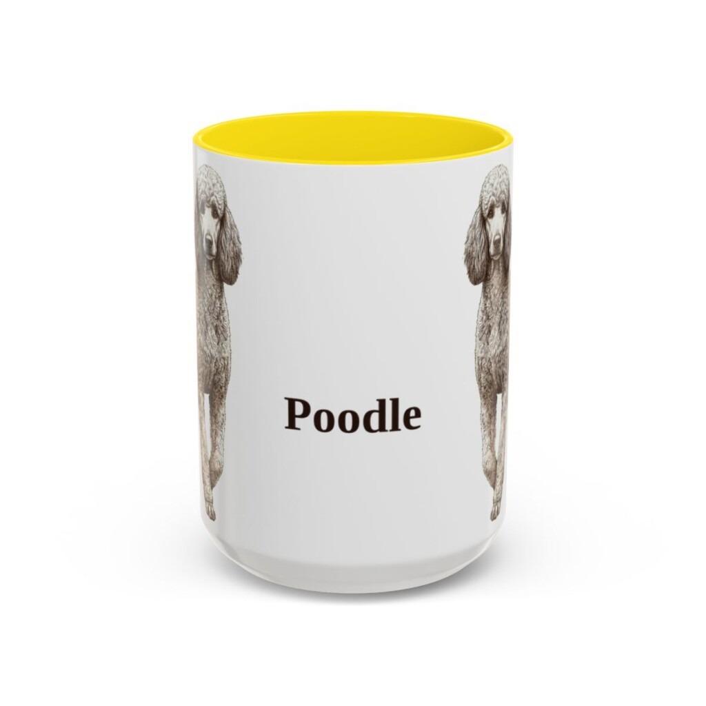 15oz poodle mug, Yellow