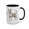 15oz Portuguese Podengo Mug, Black, right side view