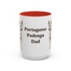 15oz Portuguese Podengo Dog Dad Mug, Red, front view